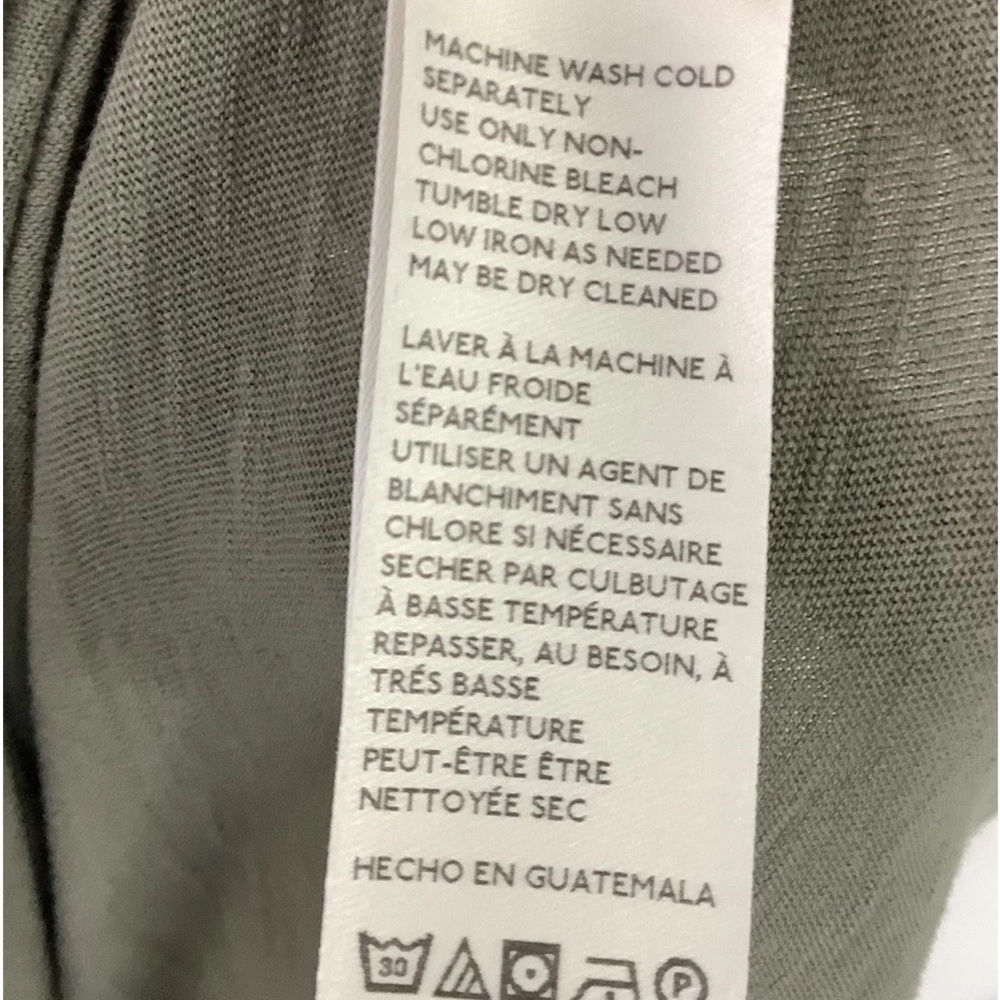 We The Free Sz XS 100% Cotton Arden Long Sleeve Oversized Tee In Army Green - Picture 7 of 8